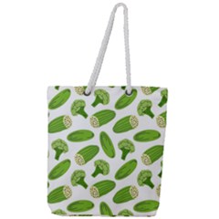 Vegetable Pattern With Composition Broccoli Full Print Rope Handle Tote (large)