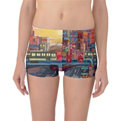 The City Style Bus Fantasy Architecture Art Boyleg Bikini Bottoms by Grandong