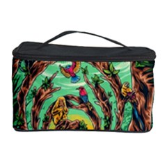 Monkey Tiger Bird Parrot Forest Jungle Style Cosmetic Storage Case by Grandong