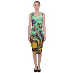 Monkey Tiger Bird Parrot Forest Jungle Style Sleeveless Pencil Dress by Grandong