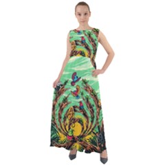 Monkey Tiger Bird Parrot Forest Jungle Style Chiffon Mesh Boho Maxi Dress by Grandong