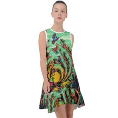 Monkey Tiger Bird Parrot Forest Jungle Style Frill Swing Dress by Grandong