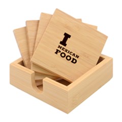 I Love Mexican Food Bamboo Coaster Set