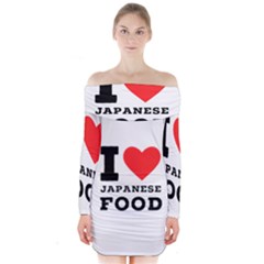 I love Japanese food Long Sleeve Off Shoulder Dress