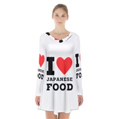 I Love Japanese Food Long Sleeve Velvet V-neck Dress by ilovewhateva