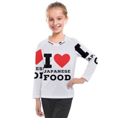 I love Japanese food Kids  Long Mesh Tee