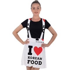 I Love Korean Food Velvet Suspender Skater Skirt by ilovewhateva