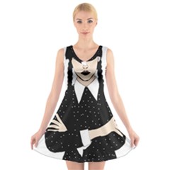 Wednesday Addams V-neck Sleeveless Dress