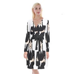 Wednesday Addams Long Sleeve Velvet Front Wrap Dress by Fundigitalart234