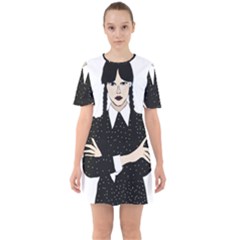 Wednesday Addams Sixties Short Sleeve Mini Dress