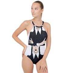 Wednesday Addams High Neck One Piece Swimsuit