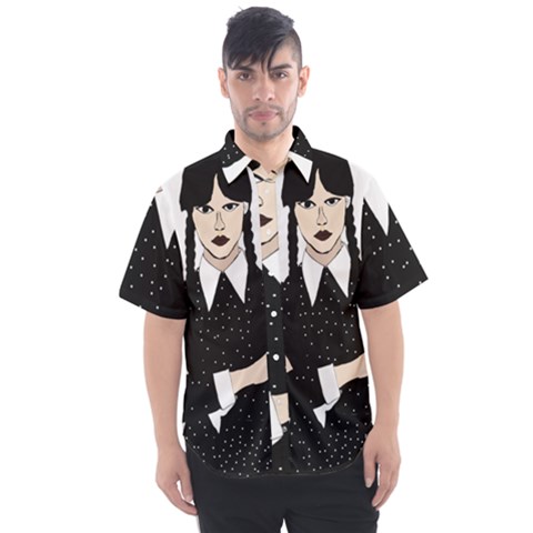Wednesday Addams Men s Short Sleeve Shirt by Fundigitalart234