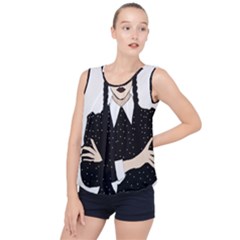 Wednesday Addams Bubble Hem Chiffon Tank Top by Fundigitalart234