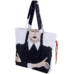 Wednesday Addams Drawstring Tote Bag by Fundigitalart234