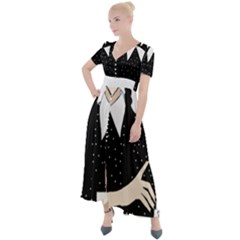 Wednesday Addams Button Up Short Sleeve Maxi Dress by Fundigitalart234