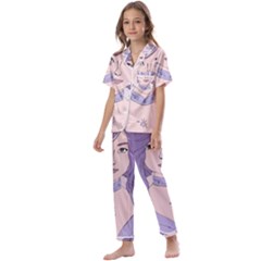 Futuristic Woman Kids  Satin Short Sleeve Pajamas Set by Fundigitalart234