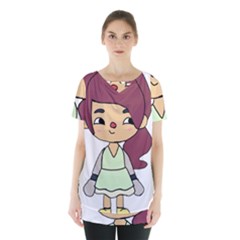 Toca Life Self Made Character  Skirt Hem Sports Top by Fundigitalart234