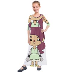 Toca life self made character  Kids  Quarter Sleeve Maxi Dress