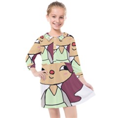 Toca Life Self Made Character  Kids  Quarter Sleeve Shirt Dress by Fundigitalart234