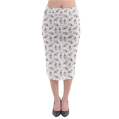 Warm Blossom Harmony Floral Pattern Midi Pencil Skirt by dflcprintsclothing