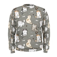 Cute Cat Pattern Cartoon Men s Sweatshirt by Cowasu