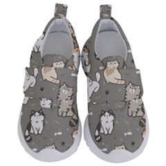 Cute Cat Pattern Cartoon Kids  Velcro No Lace Shoes by Cowasu