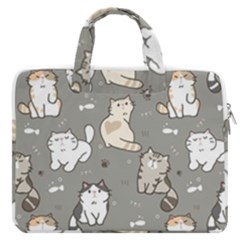 Cute Cat Pattern Cartoon Macbook Pro 13  Double Pocket Laptop Bag by Cowasu