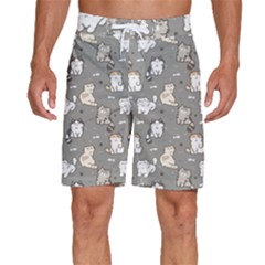 Cute Cat Pattern Cartoon Men s Beach Shorts by Cowasu