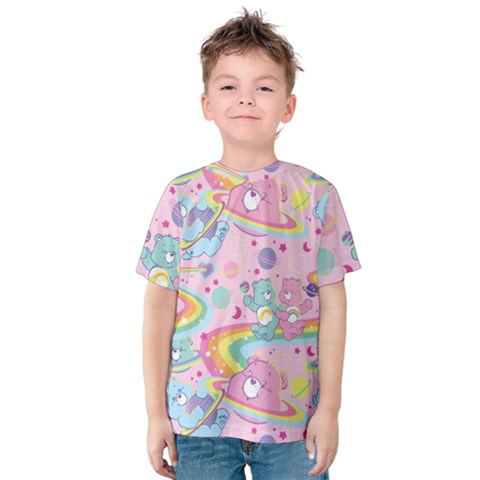 Bears Kawaii Pattern Kids  Cotton Tee by Cowasu