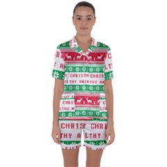 Merry Christmas Ya Filthy Animal Satin Short Sleeve Pajamas Set by Cowasu