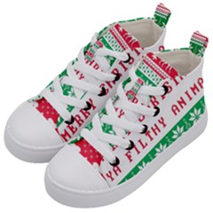 Merry Christmas Ya Filthy Animal Kids  Mid-top Canvas Sneakers by Cowasu