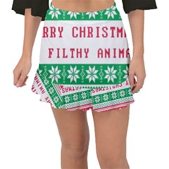 Merry Christmas Ya Filthy Animal Fishtail Mini Chiffon Skirt by Cowasu