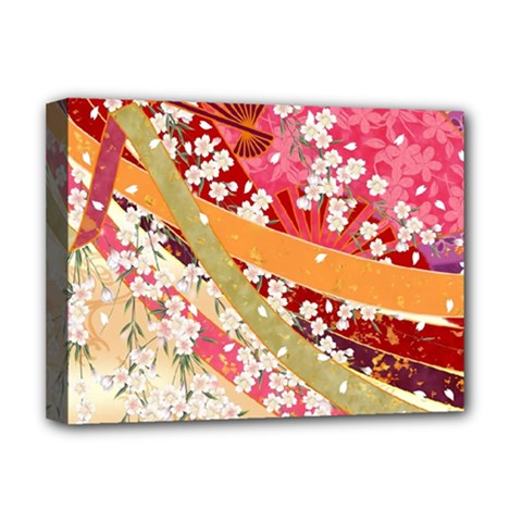 Japanese Kimono Pattern Deluxe Canvas 16  X 12  (stretched)  by Cowasu