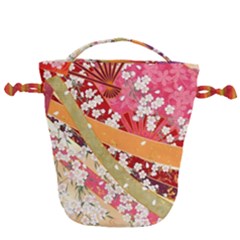 Japanese Kimono Pattern Drawstring Bucket Bag by Cowasu