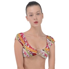 Japanese Kimono Pattern Cap Sleeve Ring Bikini Top by Cowasu