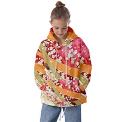 Japanese Kimono Pattern Kids  Oversized Hoodie by Cowasu