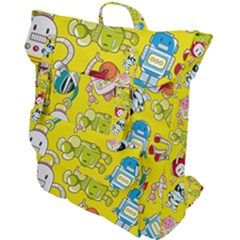 Robot Pattern Lego Buckle Up Backpack