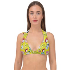 Robot Pattern Lego Double Strap Halter Bikini Top by Cowasu