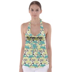 Flora Nature Color Japanese Patterns Babydoll Tankini Top by Cowasu