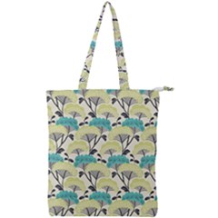Flora Nature Color Japanese Patterns Double Zip Up Tote Bag