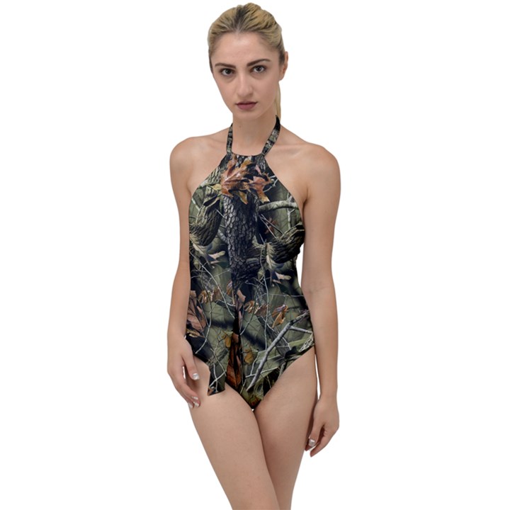 Realtree Camo Seamless Pattern Go with the Flow One Piece Swimsuit