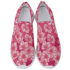 Cute Pink Sakura Flower Pattern Men s Slip On Sneakers