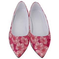 Cute Pink Sakura Flower Pattern Women s Low Heels