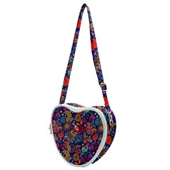 Pattern Colorful Bird Leaf Flower Heart Shoulder Bag by Cowasu