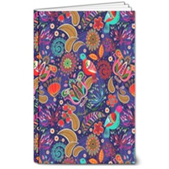 Pattern Colorful Bird Leaf Flower 8  X 10  Softcover Notebook