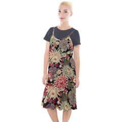 Japanese Flower Art Camis Fishtail Dress