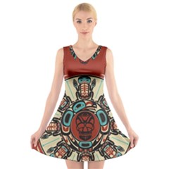 Skull Grateful Dead Phone Gratefuldead V-neck Sleeveless Dress by Cowasu