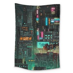 Video Game Pixel Art Large Tapestry by Cowasu