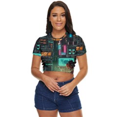 Video Game Pixel Art Side Button Cropped Tee by Cowasu