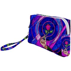 Stained Glass Rose Wristlet Pouch Bag (small) by Cowasu